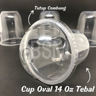 GELAS PLASTIK 14 OZ TUTUP CEMBUNG