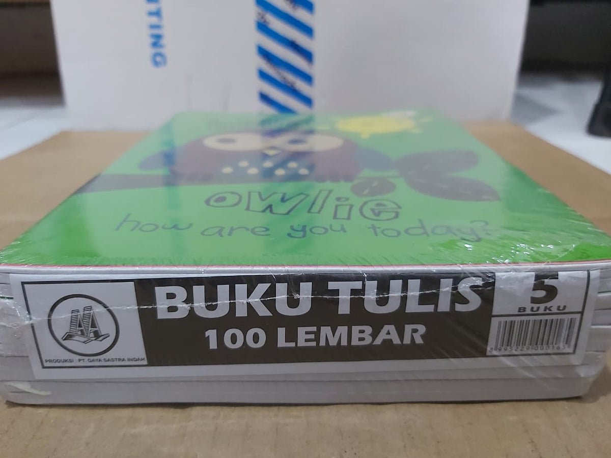 AA Buku Tulis Owl Hijau 100 Lembar Paket 10/50 Buku