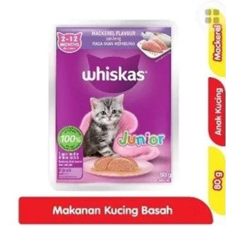 MAKANAN KUCING WHISKAS POUCH JUNIOR MACKEREL