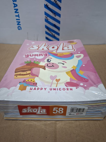 Skola Buku Tulis Yummy Happy Unicorn 58 Lembar Paket 10/50 Buku
