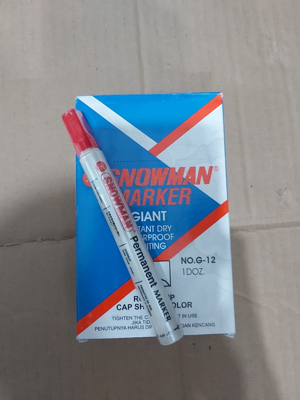 Snowman Spidol Permanen G-12 Merah Paket 12/36 Pcs