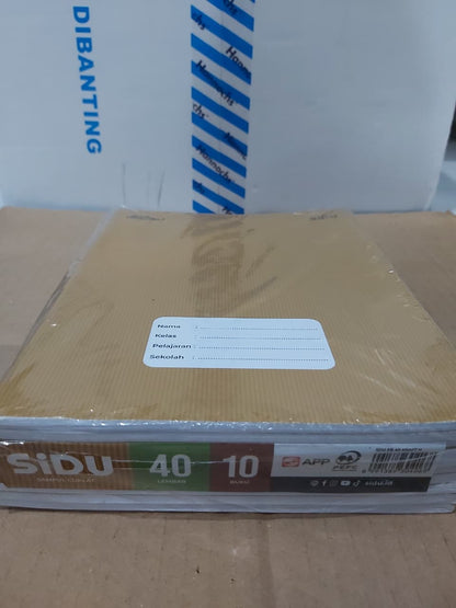SiDU Buku Tulis Kraft Sampul Coklat 40 Lembar Paket 10/50 Buku